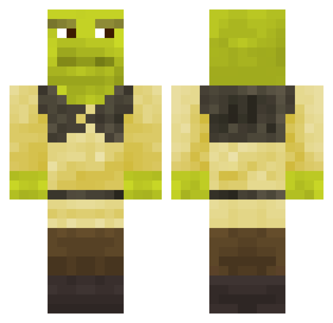 Surra Minecraft skin, front and back view