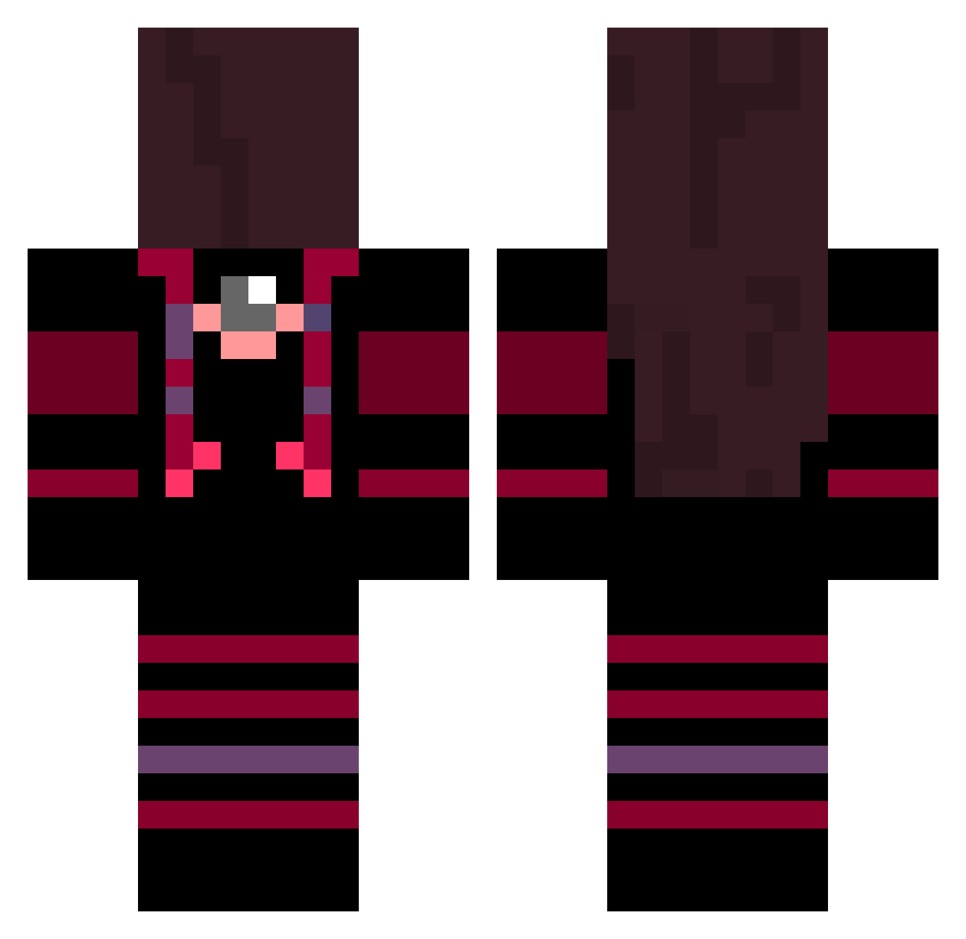 sabine Minecraft skin, front and back view