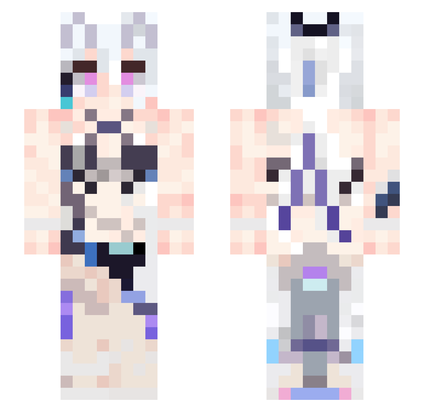 Jolor Minecraft skin, front and back view