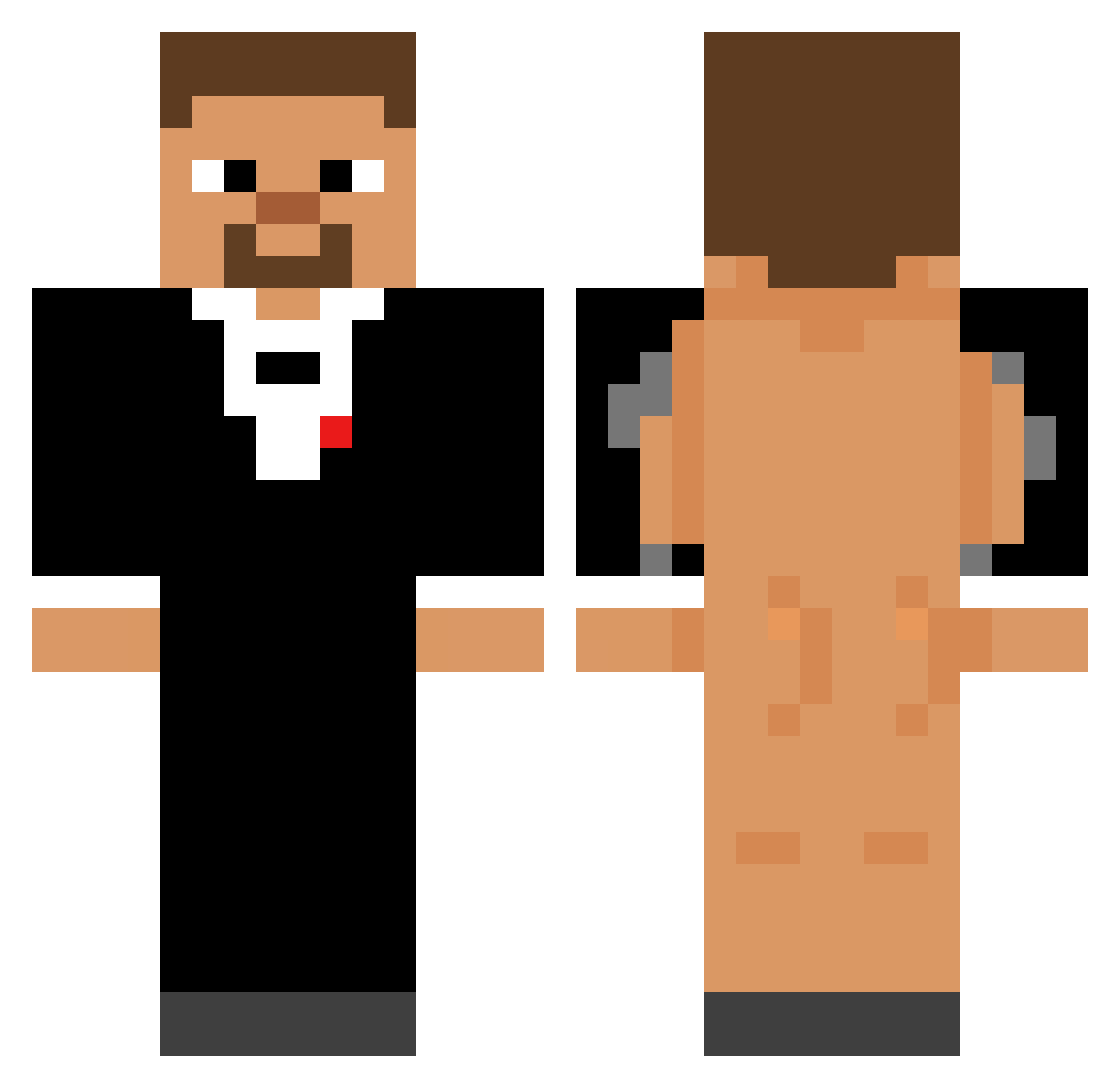 Victone7 Minecraft skin, front and back view