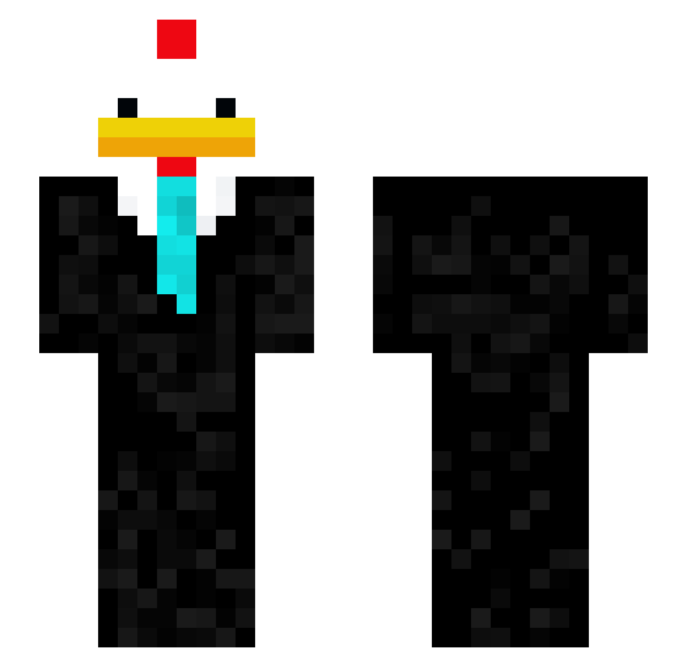 AmazingMikeniem Minecraft skin, front and back view