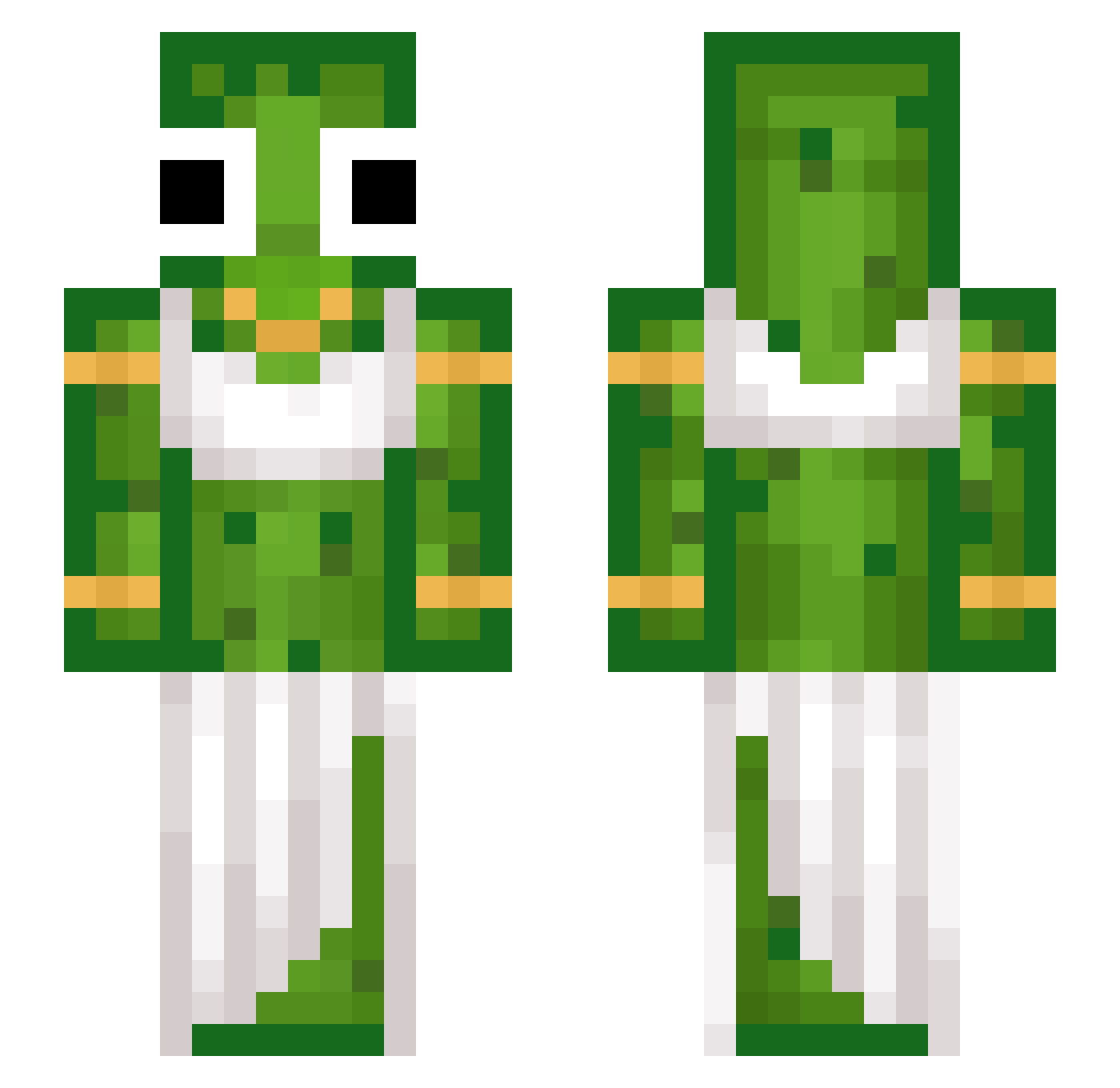 Vishini Minecraft skin, front and back view