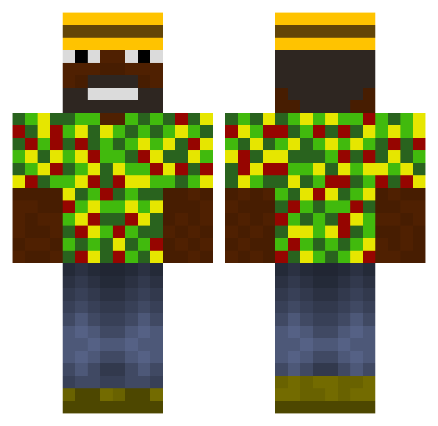 Xumbreka Minecraft skin, front and back view