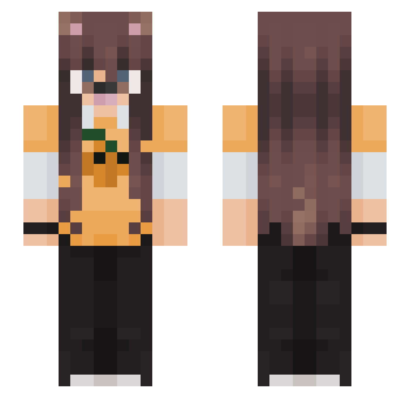 Bcell626 Minecraft skin, front and back view