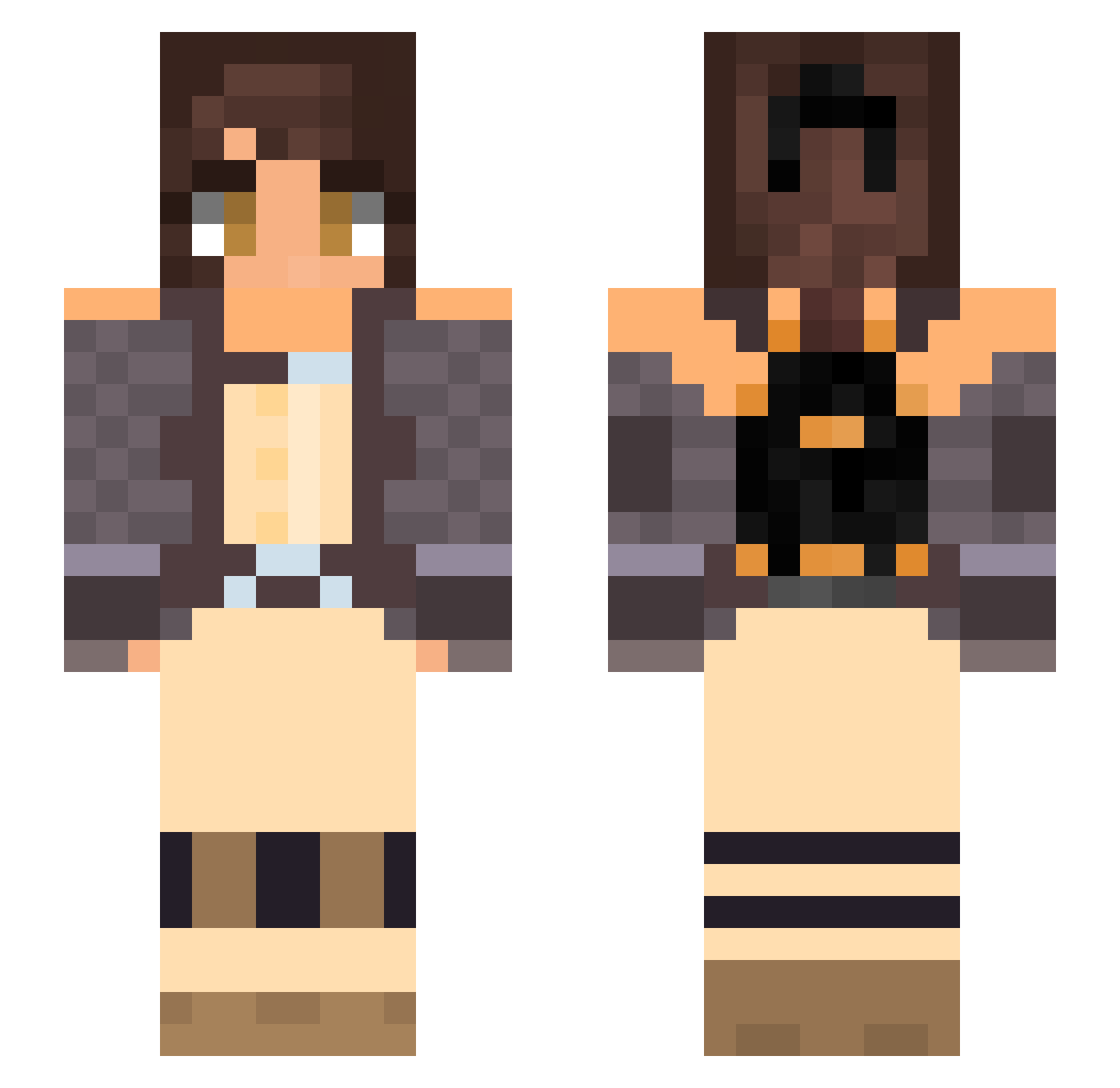 puchinekox Minecraft skin, front and back view