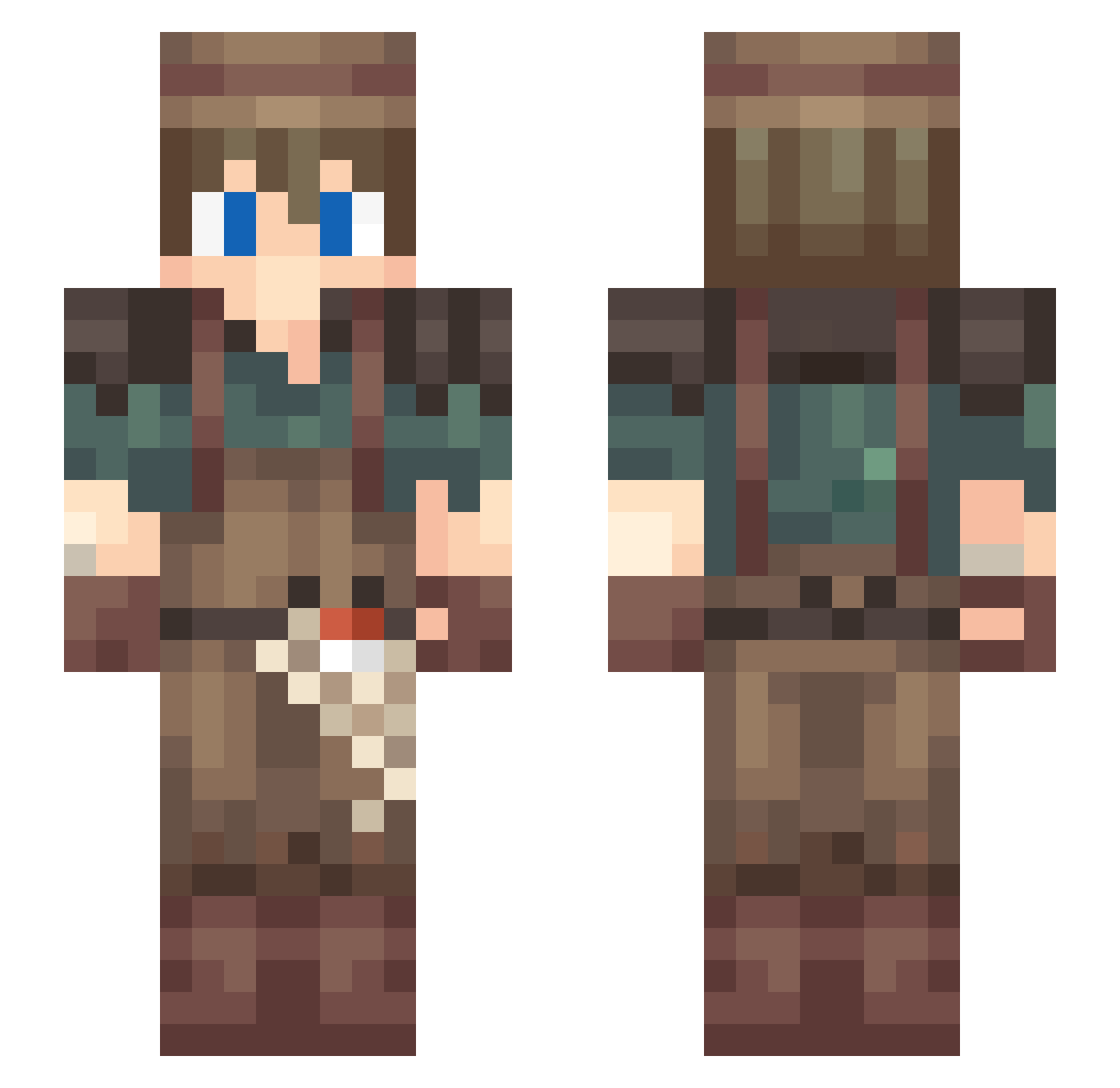 JustAWha1e Minecraft skin, front and back view