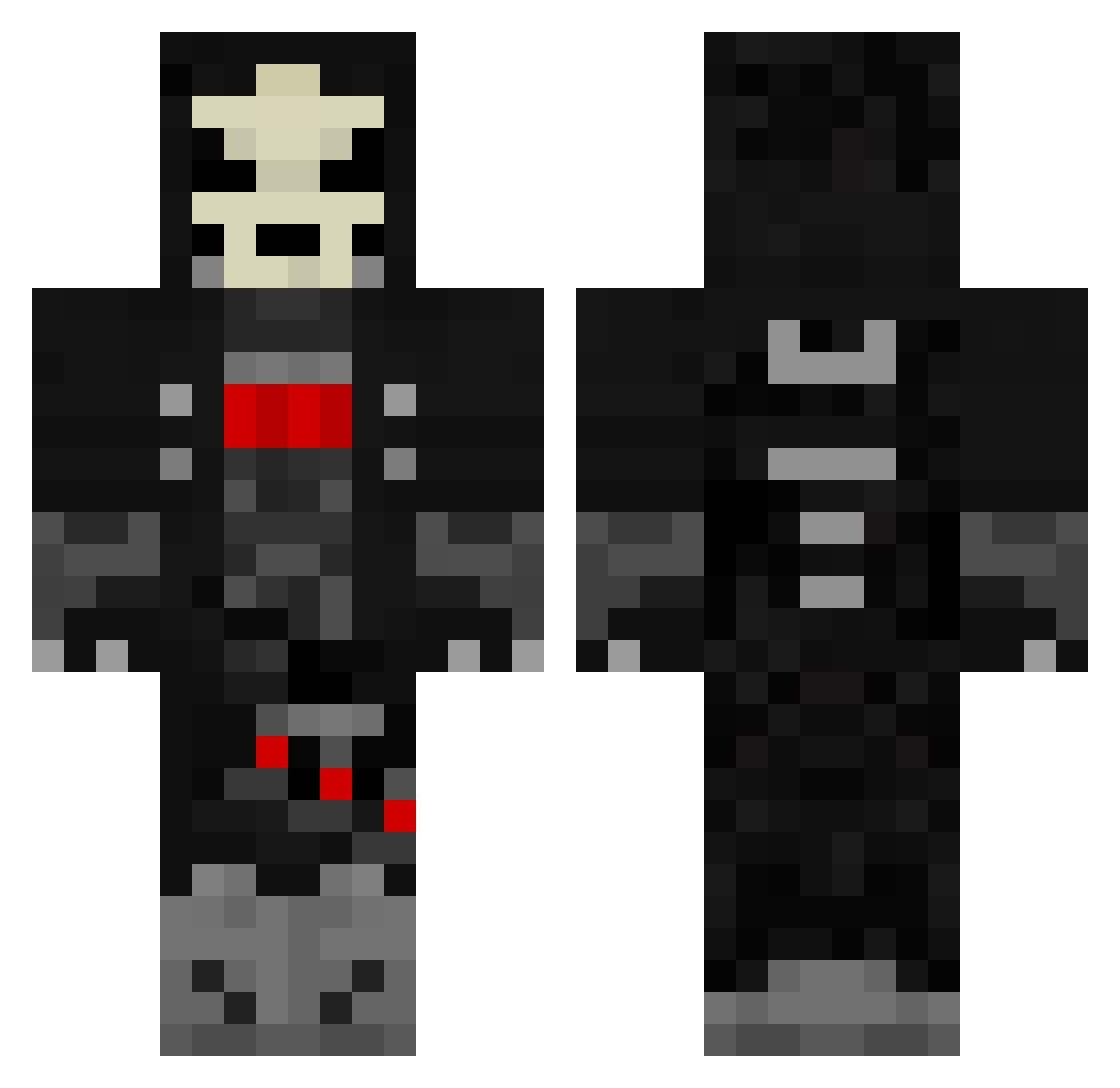 OGhostReaper Minecraft skin, front and back view