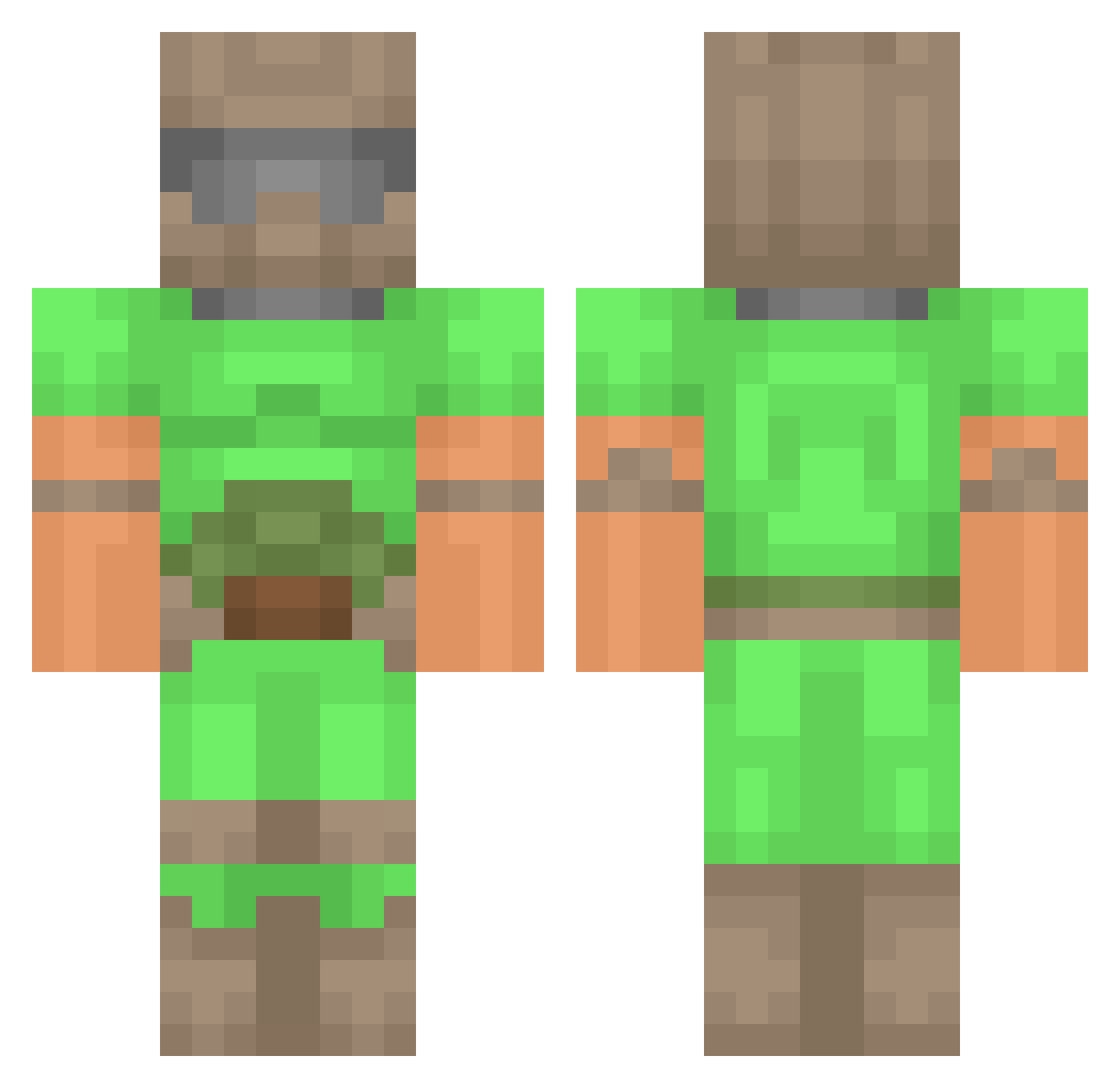 DiscountDoomguy Minecraft skin, front and back view