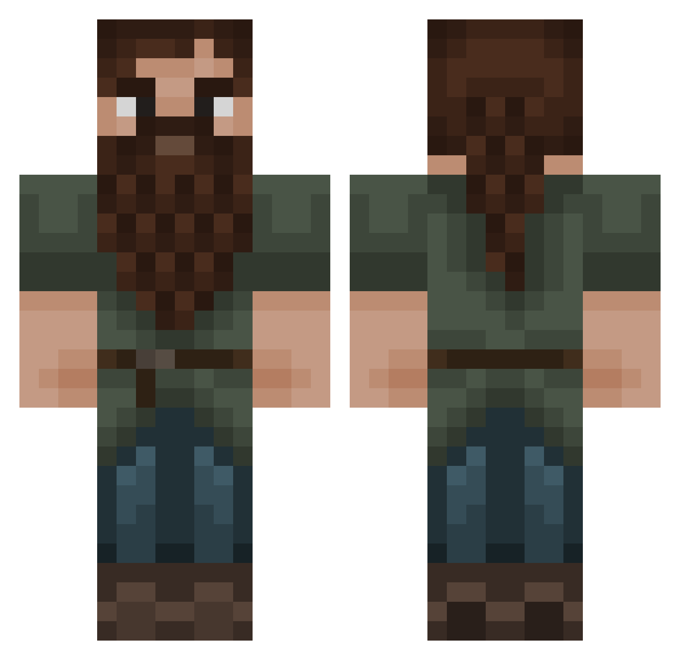 takbel Minecraft skin, front and back view