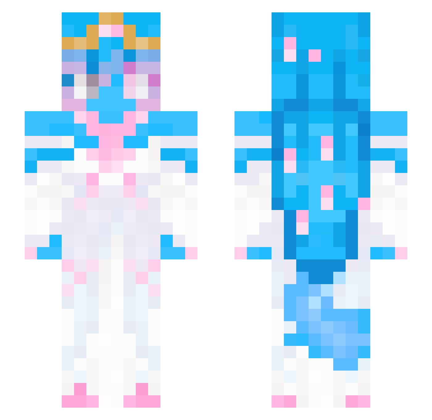 6vivi Minecraft skin, front and back view