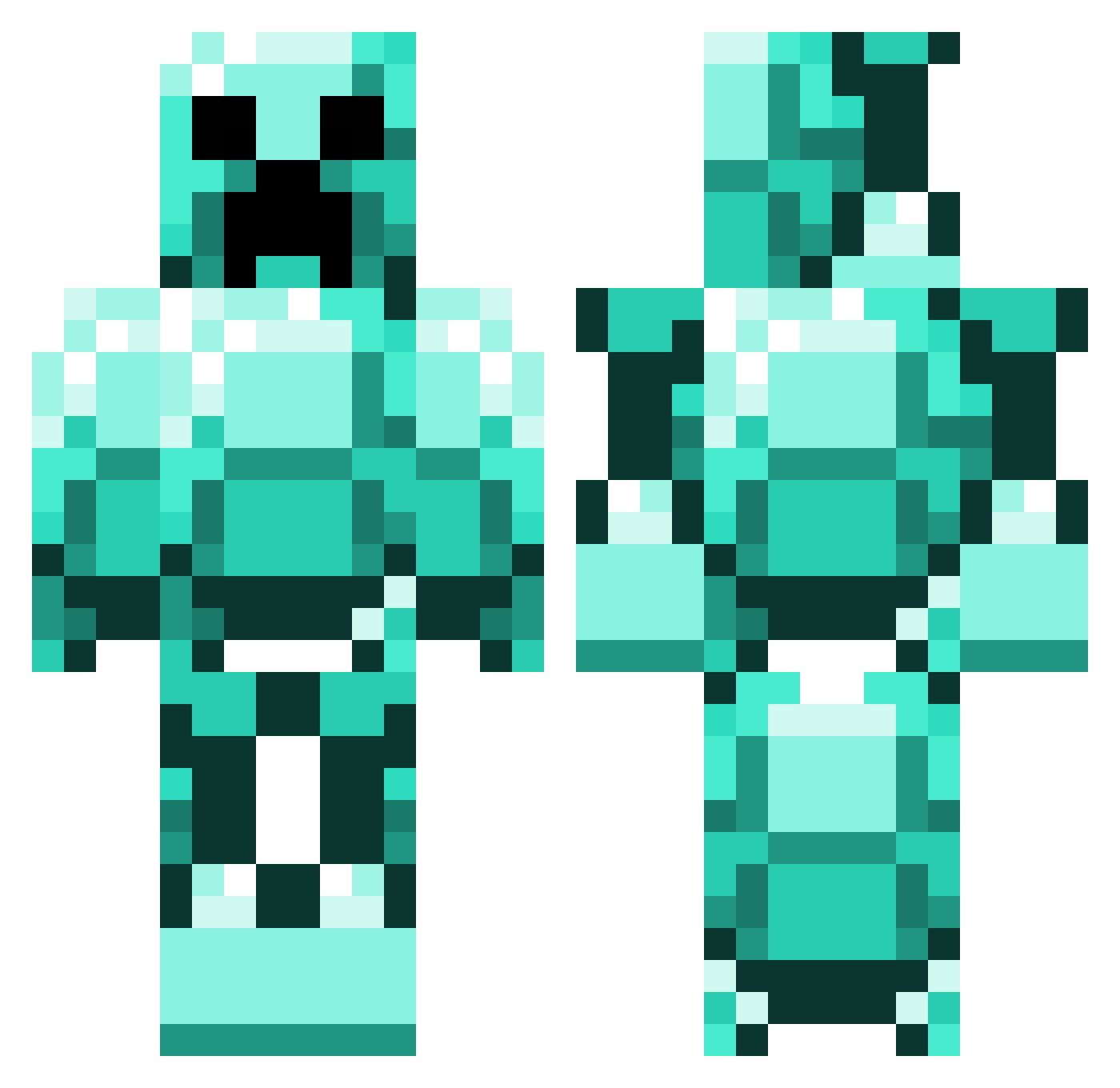 Trizelion Minecraft skin, front and back view