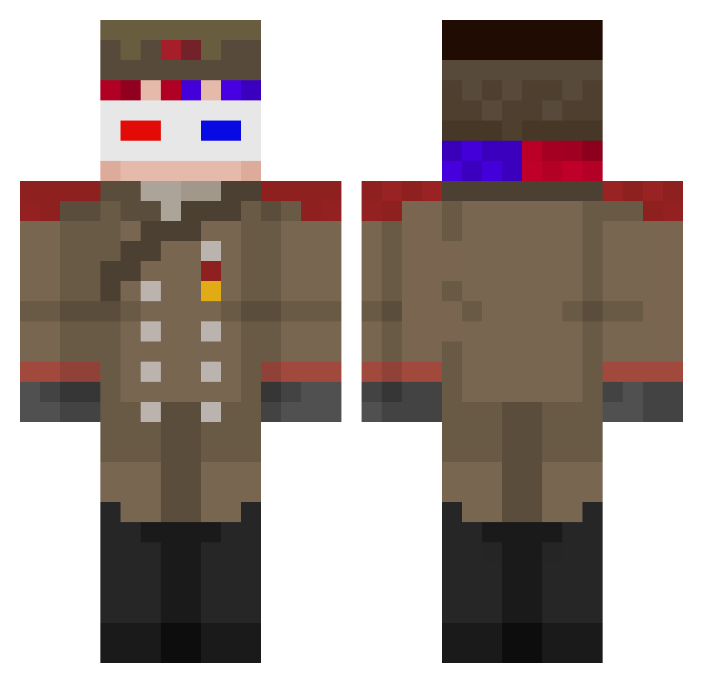 IDure Minecraft skin, front and back view