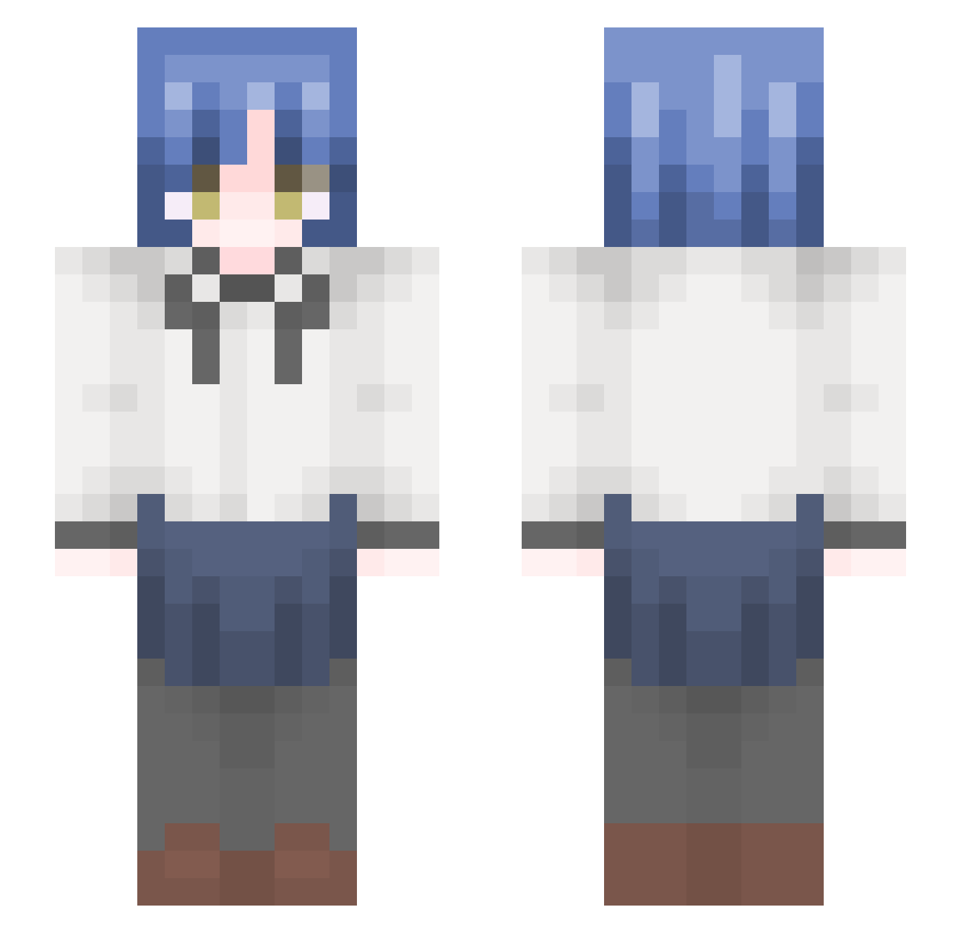 Remuru Minecraft skin, front and back view