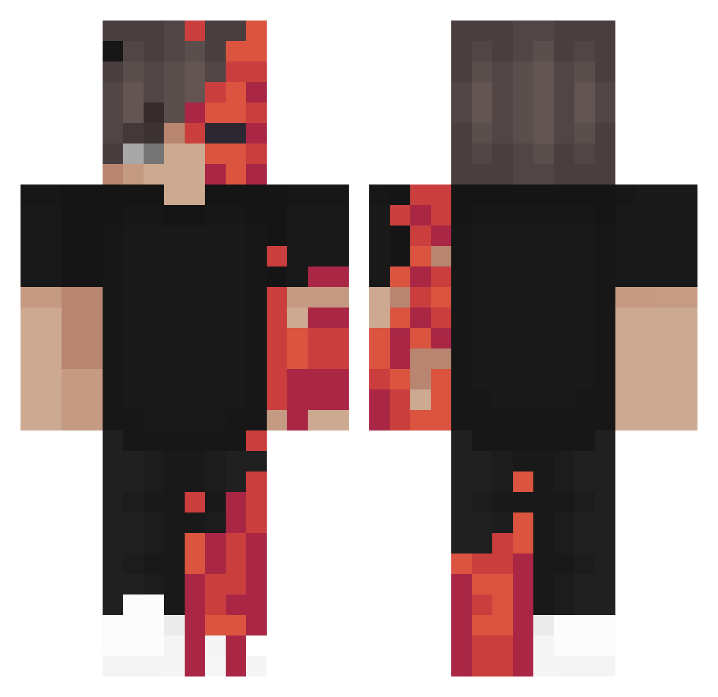 dclightningtv Minecraft skin, front and back view