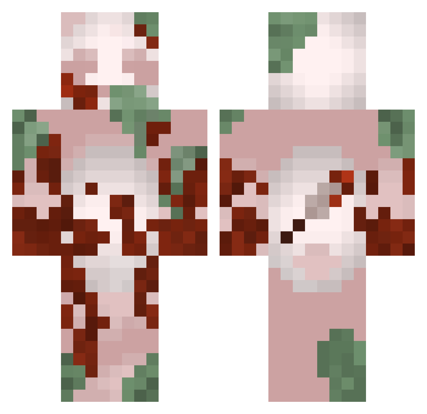 PadBro Minecraft skin, front and back view