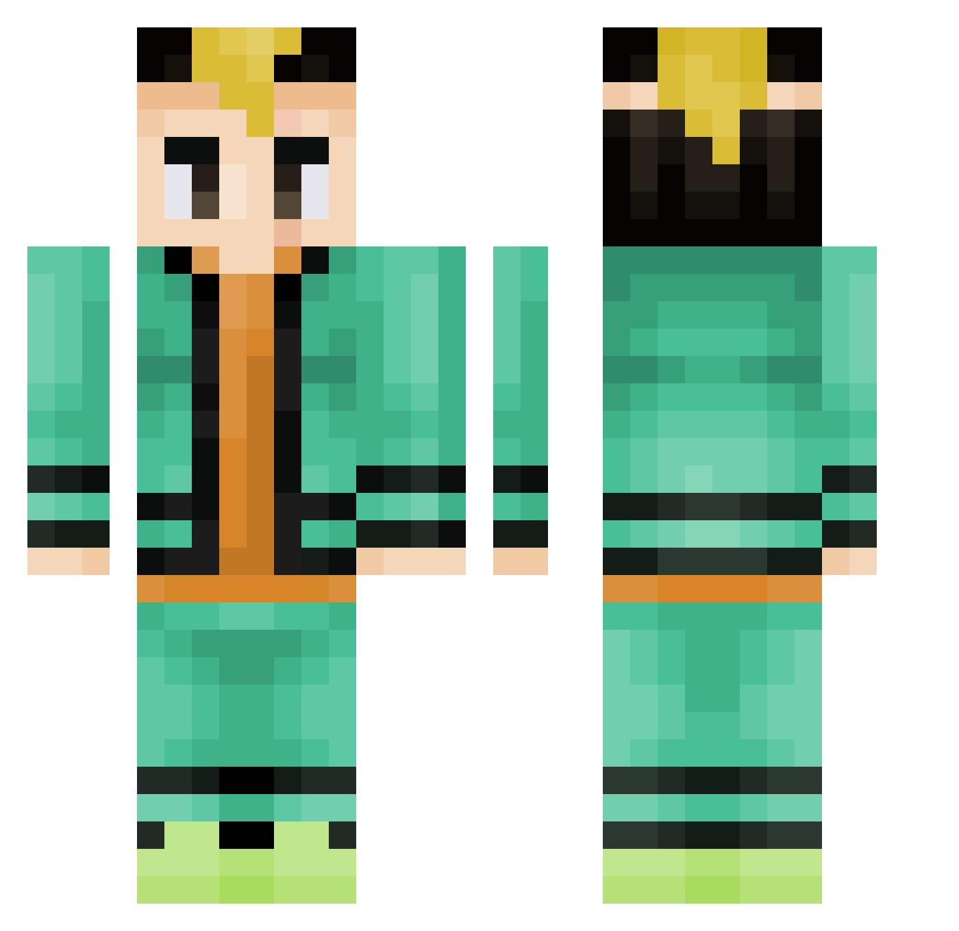fernsled Minecraft skin, front and back view