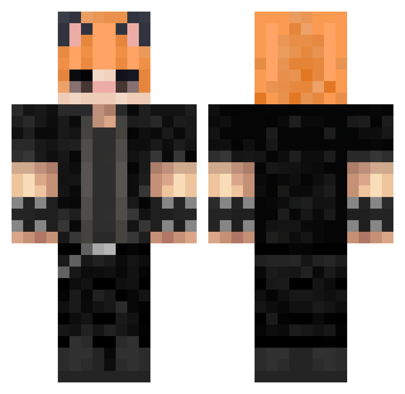 HakkusWasTaken Minecraft skin, front and back view