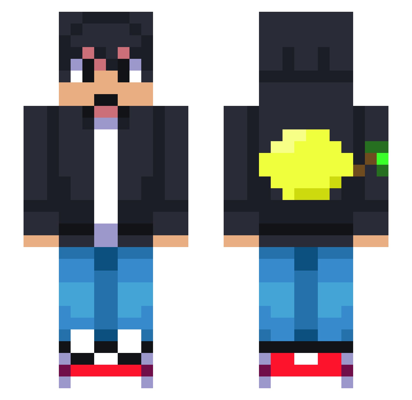 Joshy4real Minecraft skin, front and back view