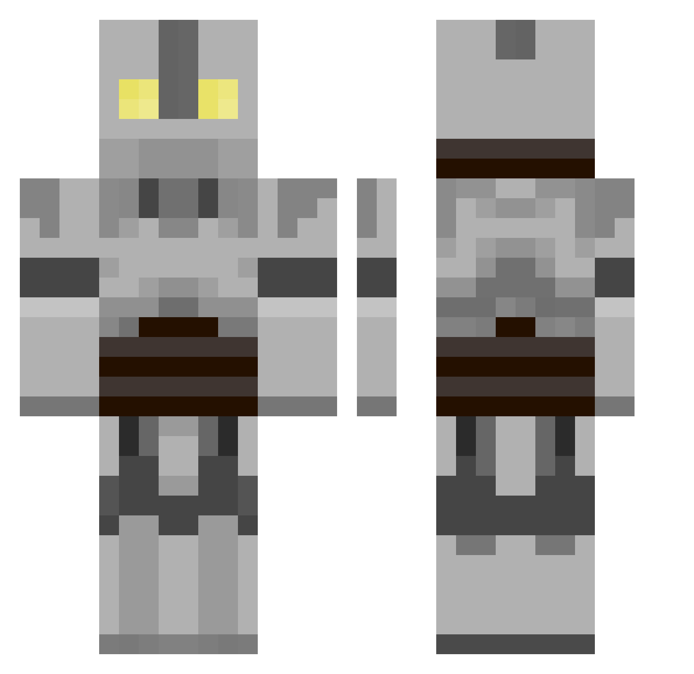 IRONGIANT12 Minecraft skin, front and back view