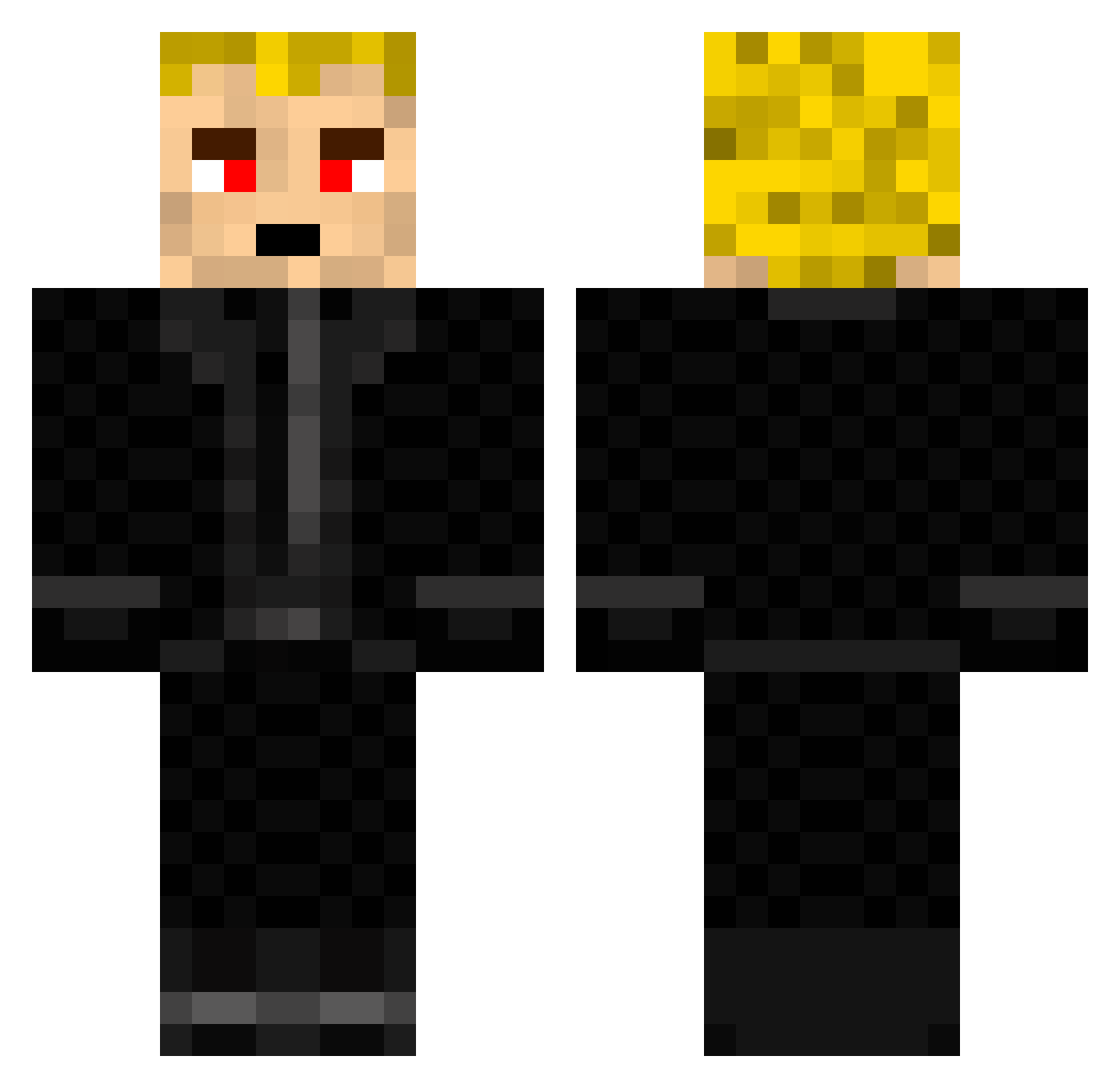 Wesker Minecraft skin, front and back view