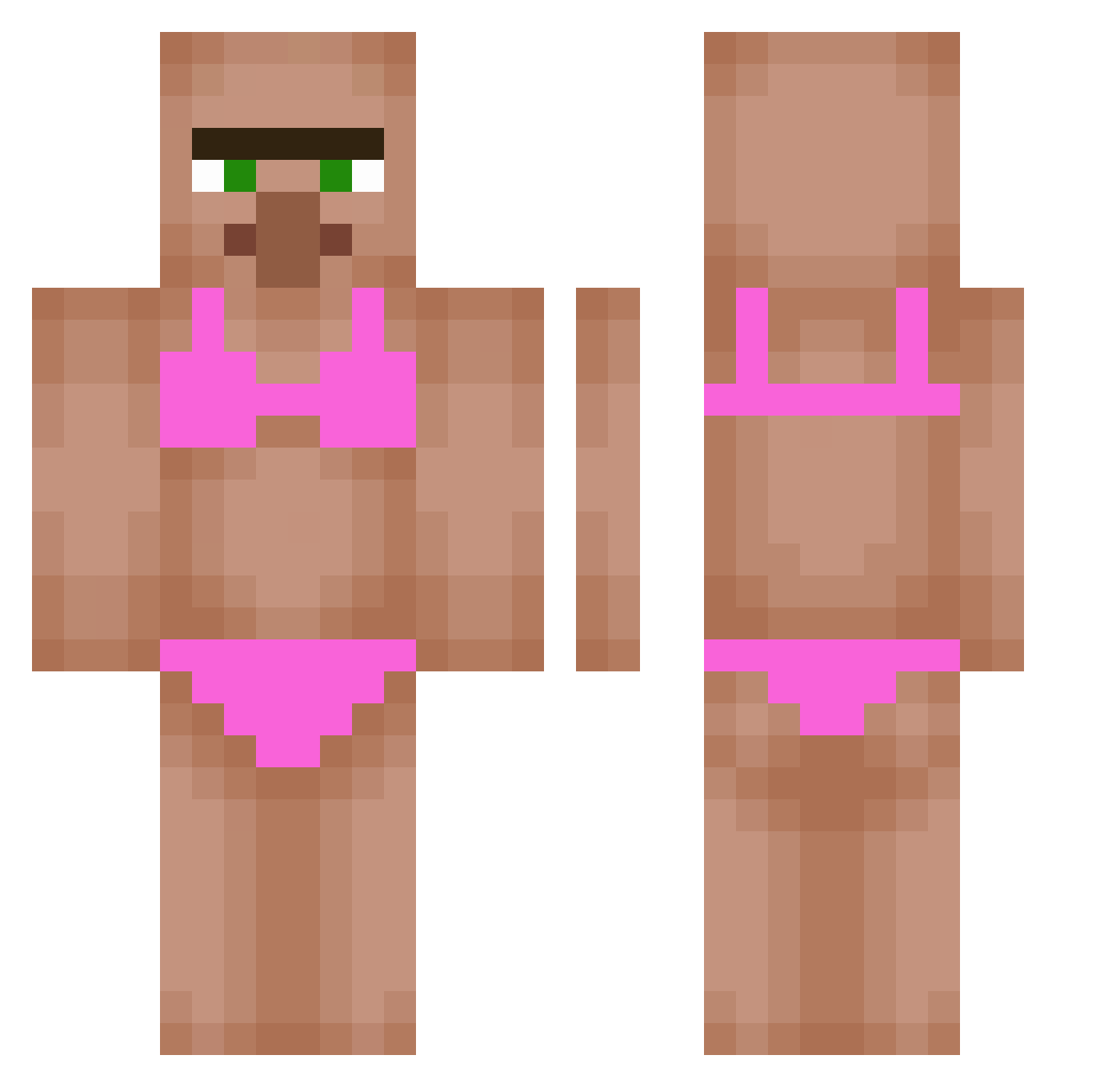 toastbreak Minecraft skin, front and back view