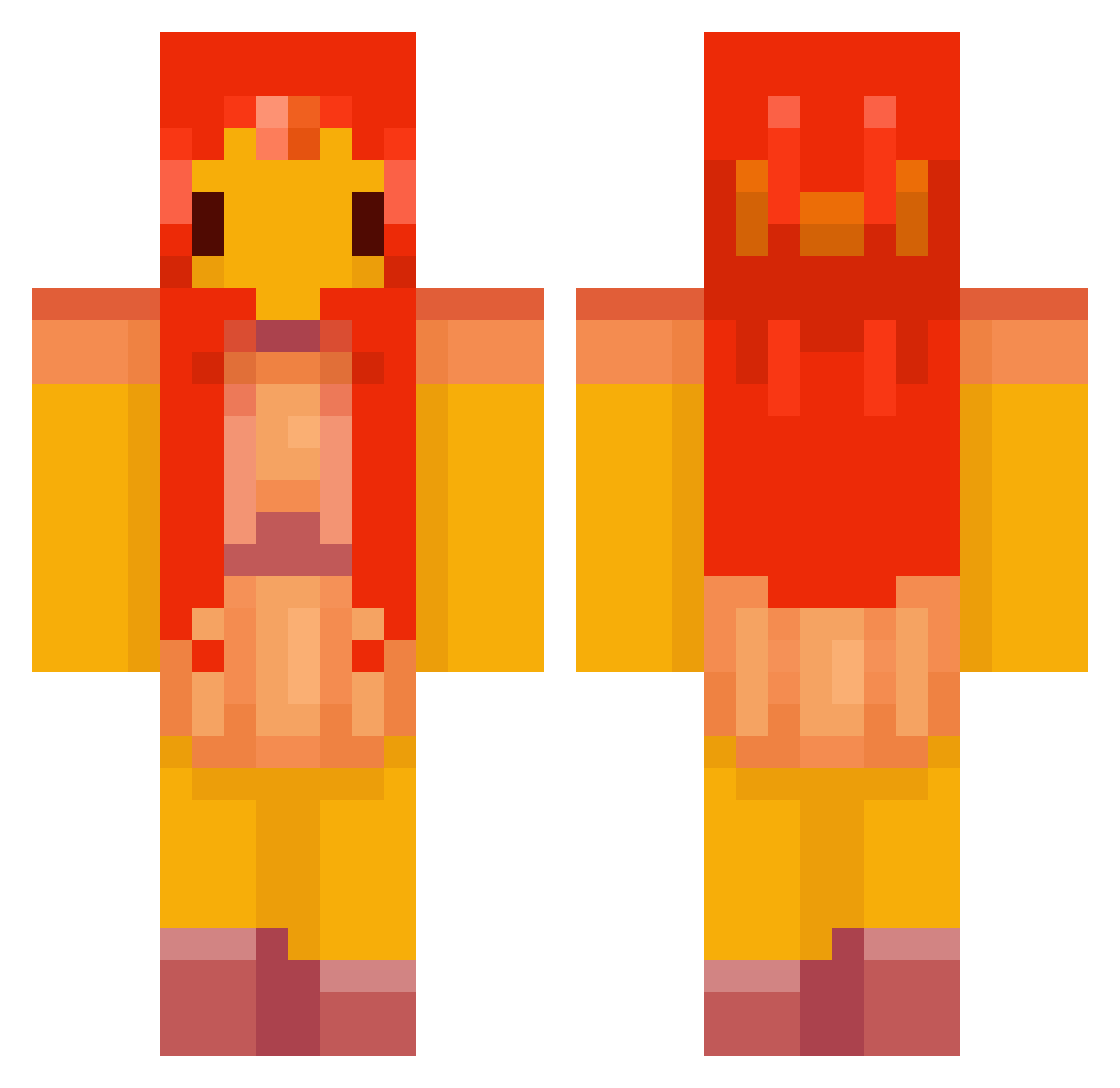 liatastic Minecraft skin, front and back view