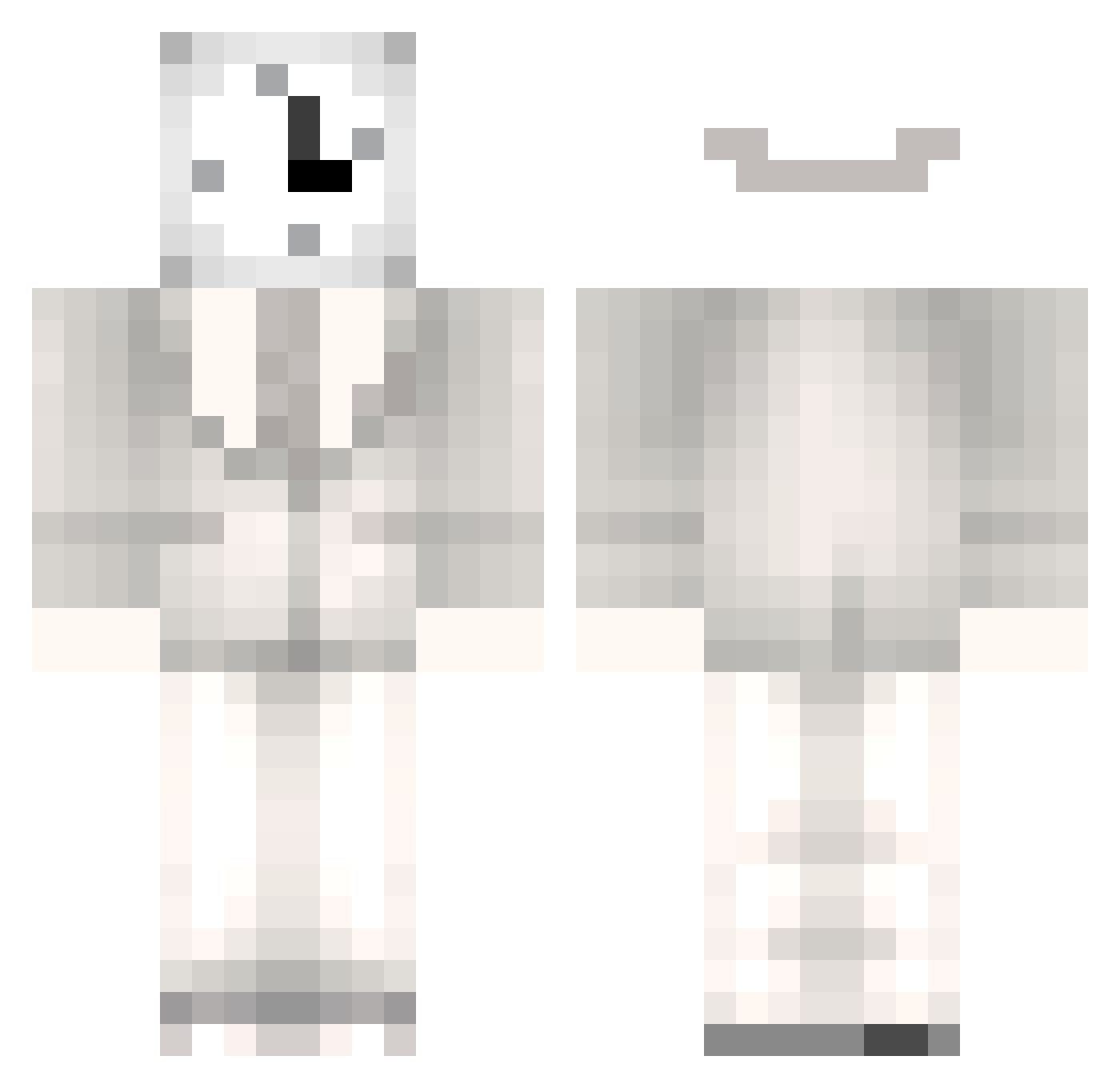 zeronomoney Minecraft skin, front and back view