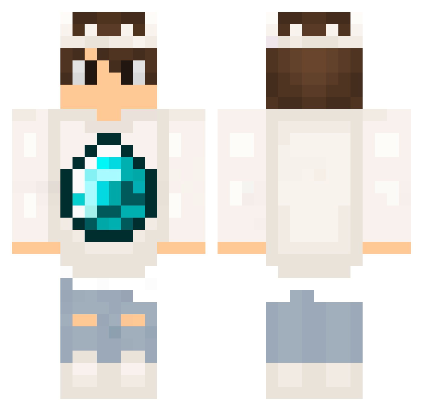 ADAMPOZ Minecraft skin, front and back view