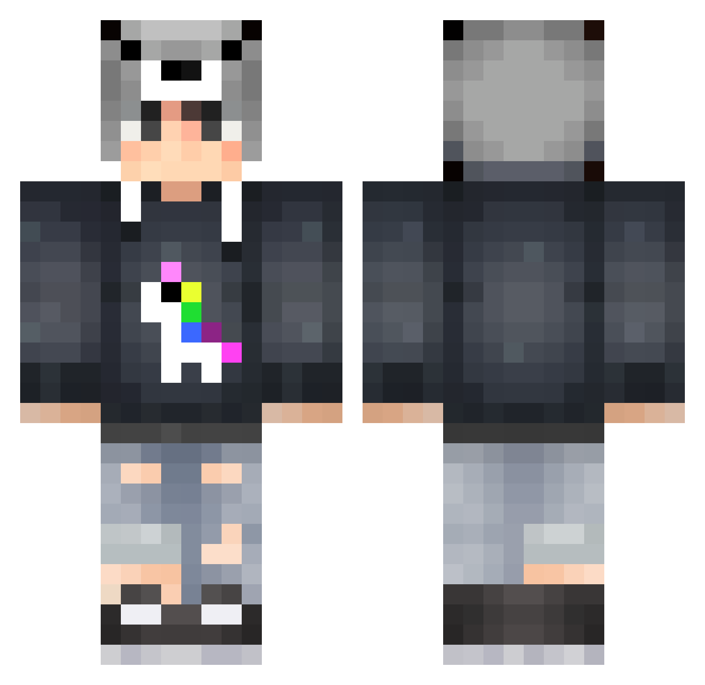 RiicBraaz Minecraft skin, front and back view