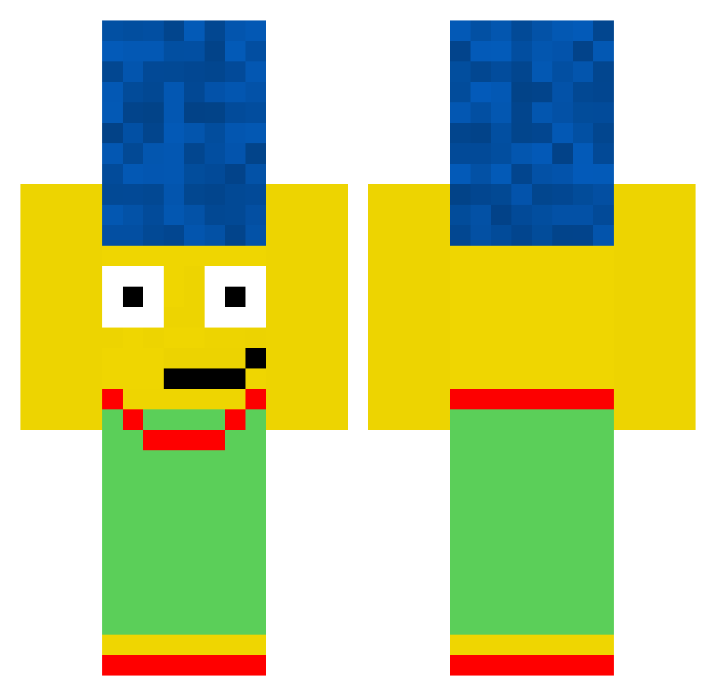 sandvichandme Minecraft skin, front and back view