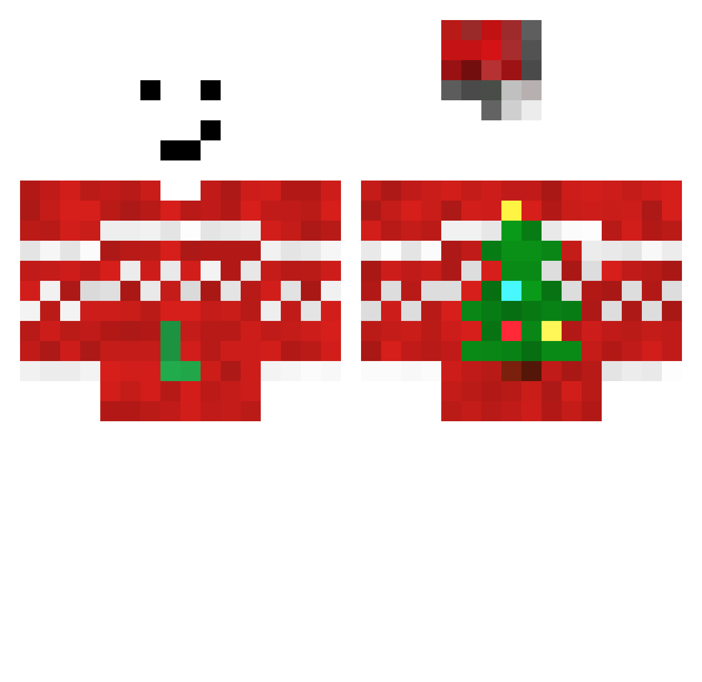 V201 Minecraft skin, front and back view