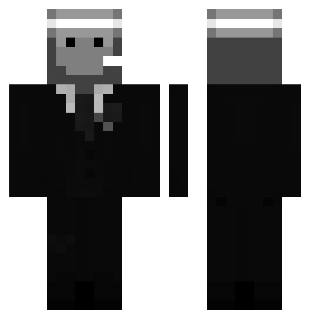 SLUGGERR Minecraft skin, front and back view