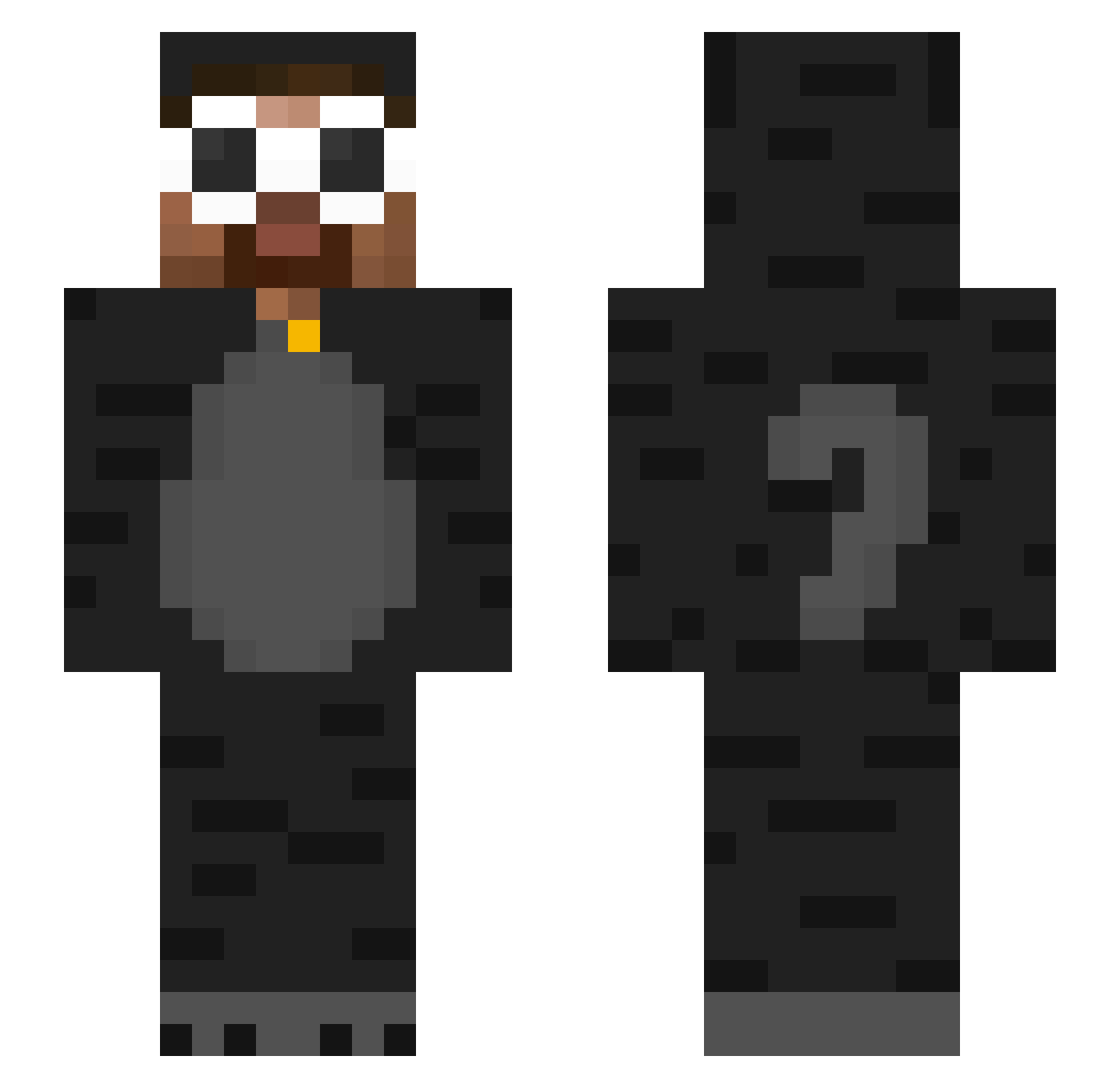 Aurora Minecraft skin, front and back view