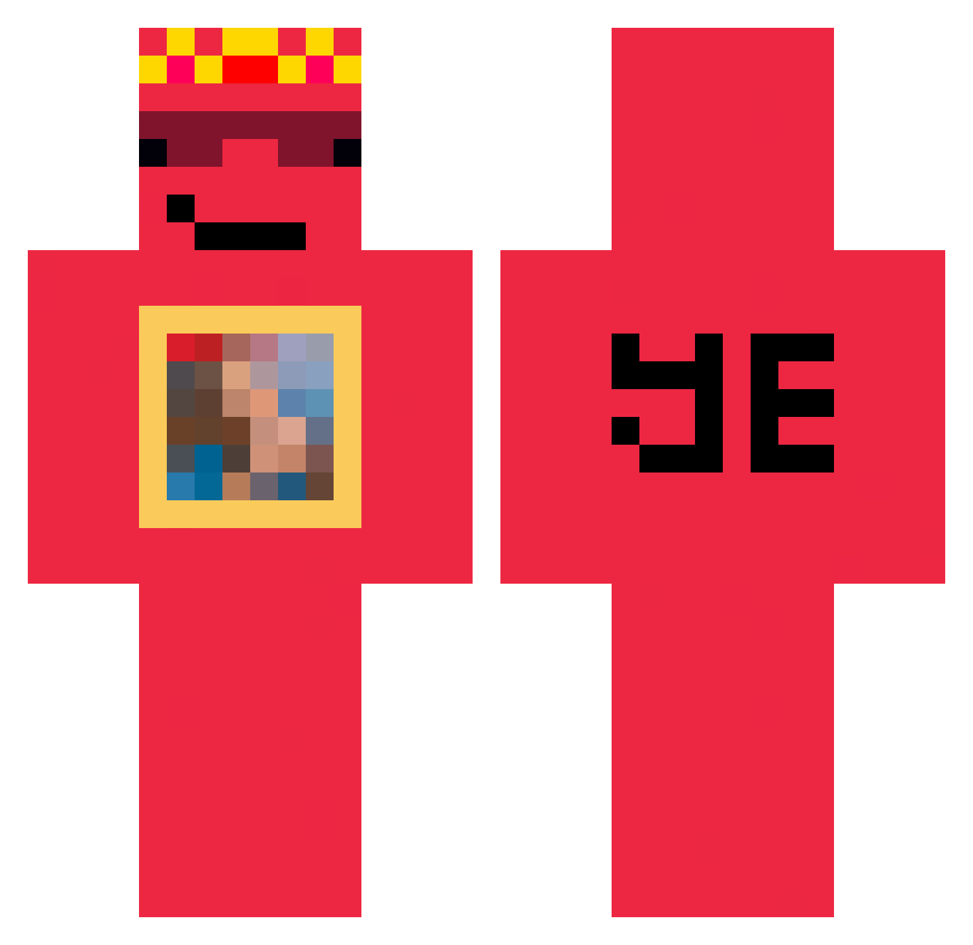 Szadeu Minecraft skin, front and back view