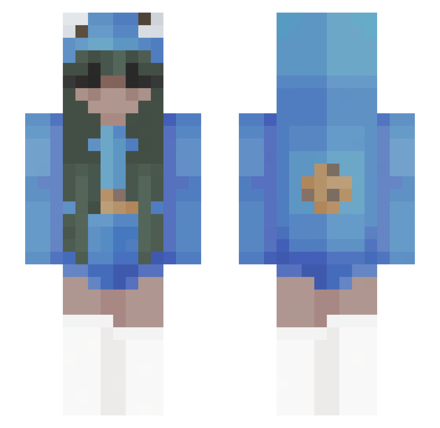 ILikeUbersLaLaLa Minecraft skin, front and back view
