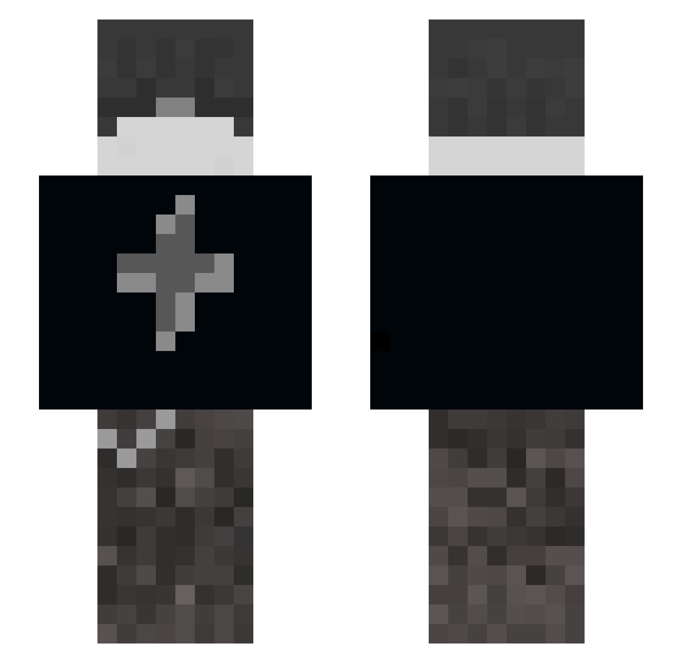 DryerBoxed Minecraft skin, front and back view