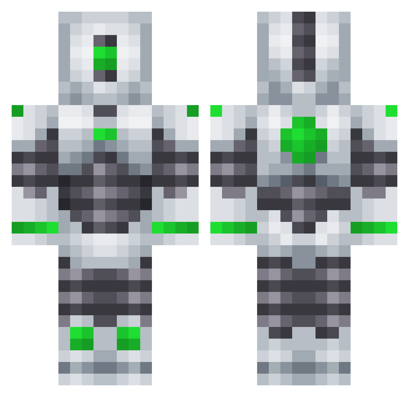 montymieke Minecraft skin, front and back view