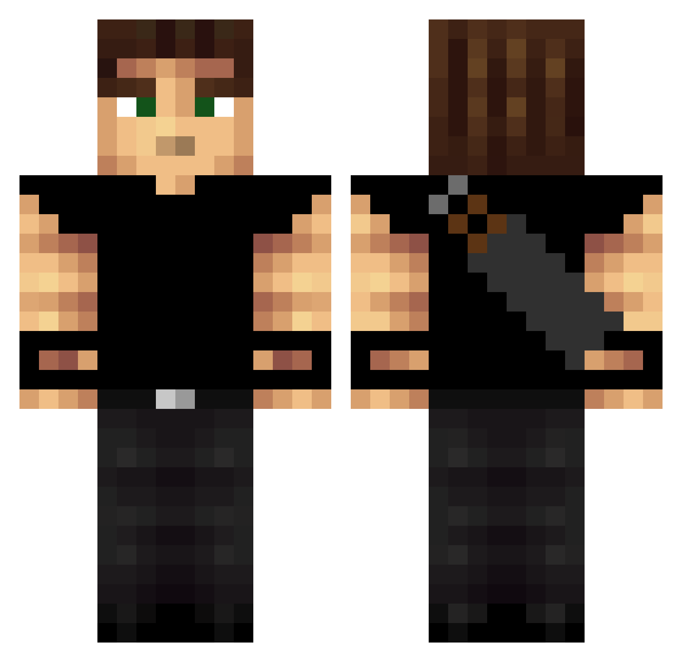 SilentBane Minecraft skin, front and back view