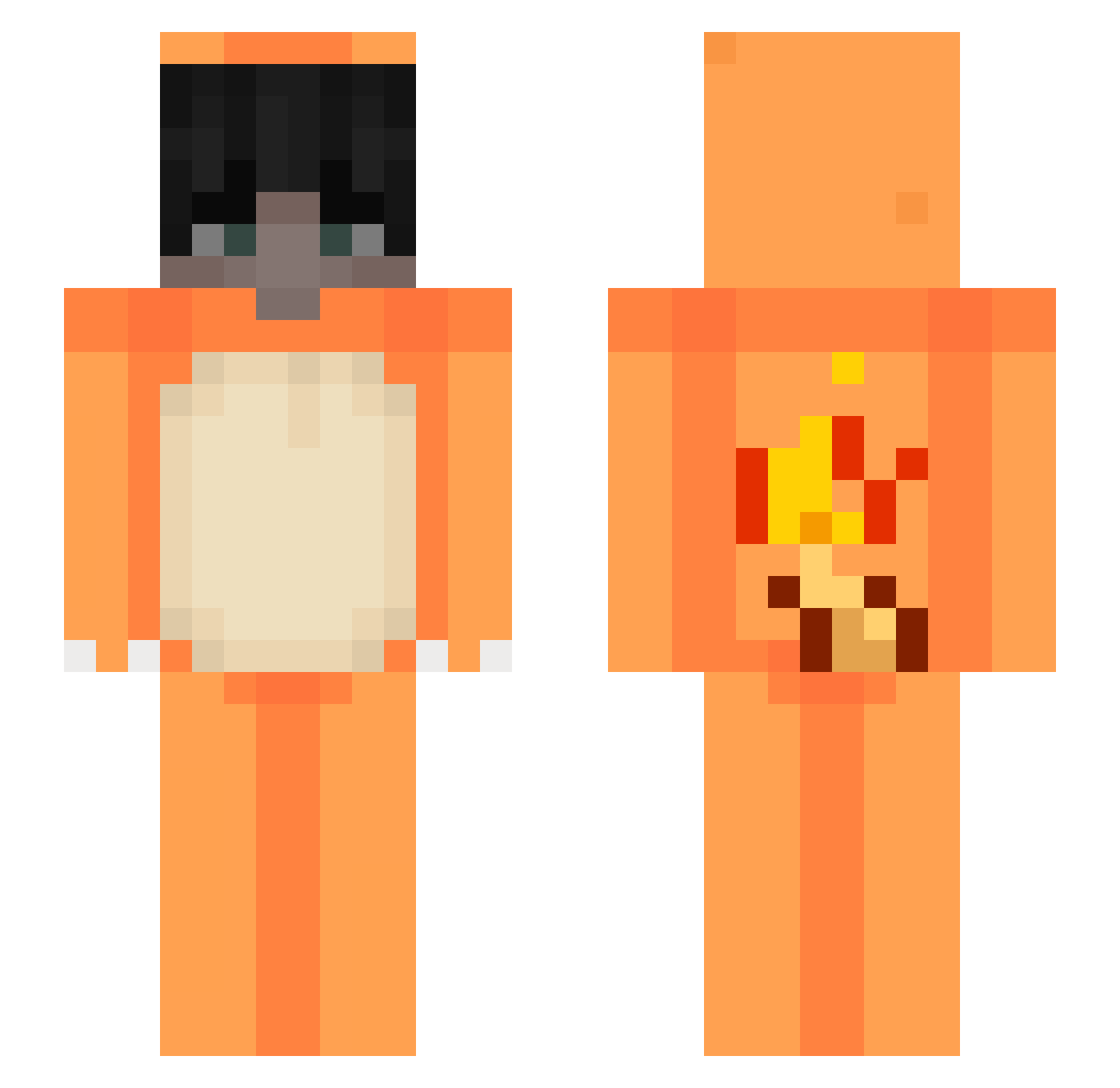 Subletting Minecraft skin, front and back view