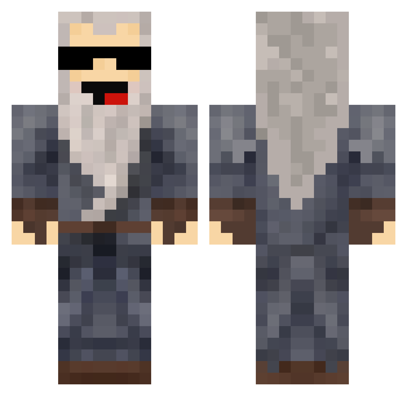 Sammysoso008 Minecraft skin, front and back view