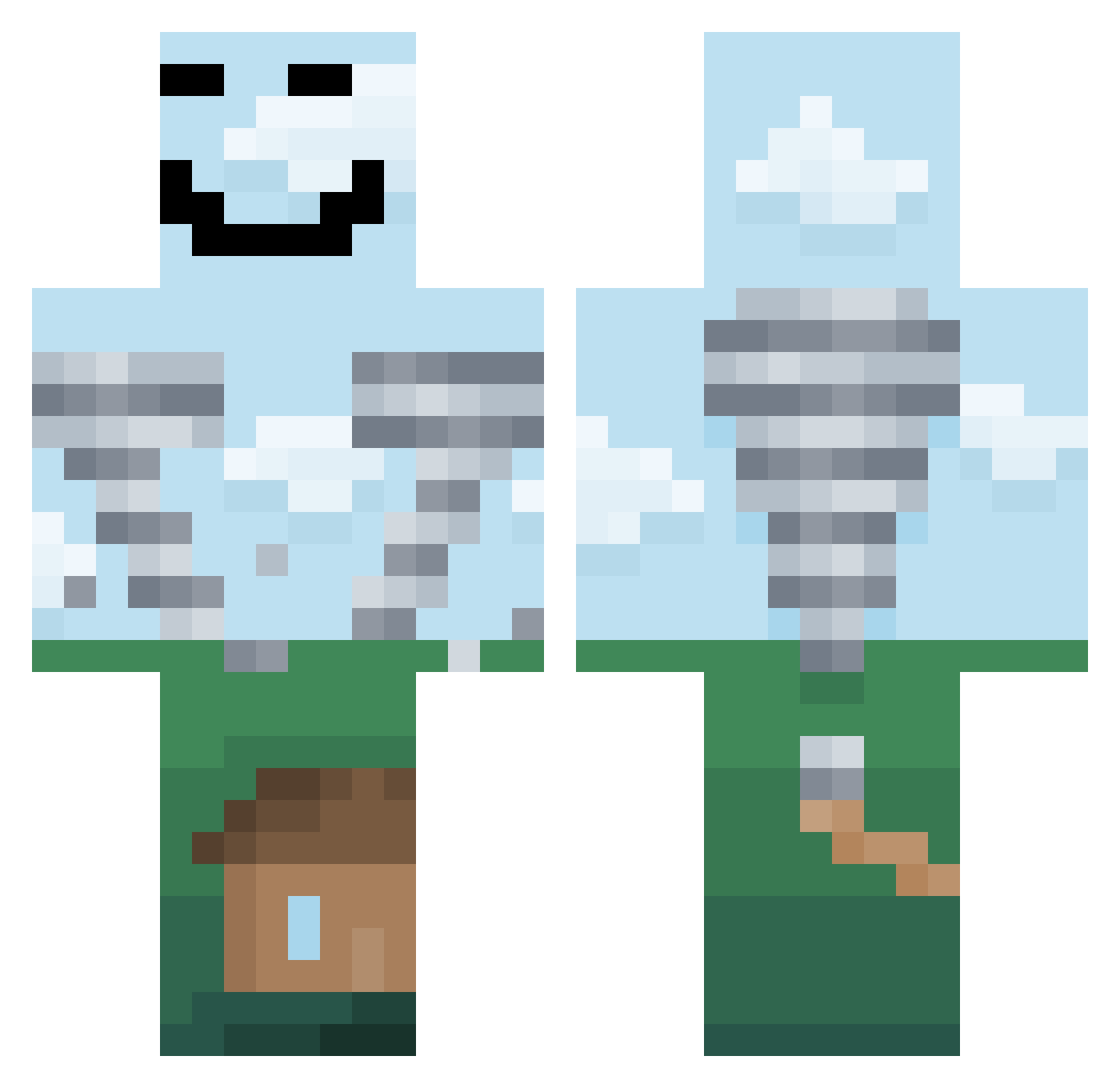Bubblyqueen Minecraft skin, front and back view