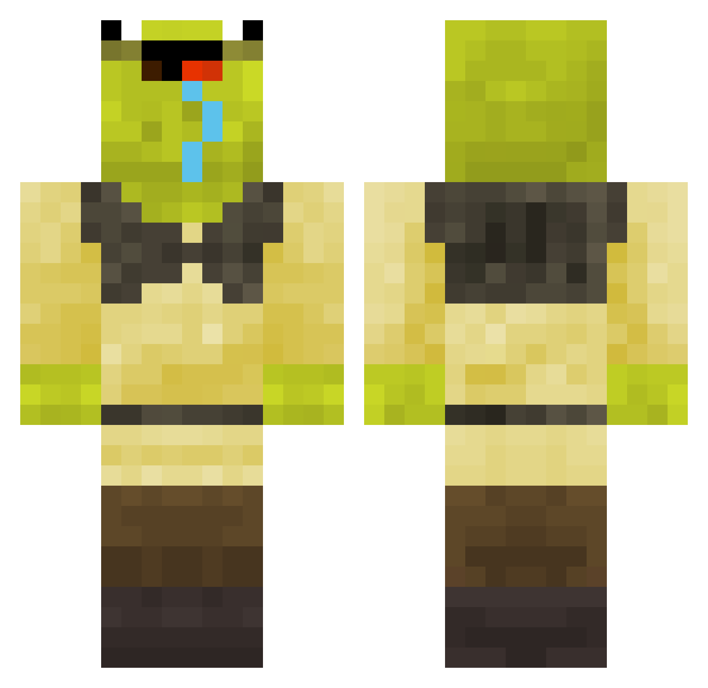 DarthKretze Minecraft skin, front and back view