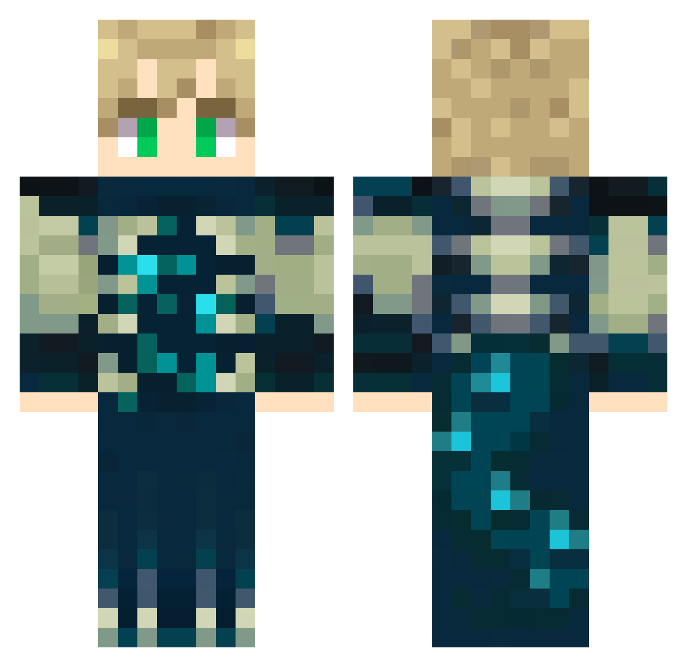 LightningRan Minecraft skin, front and back view