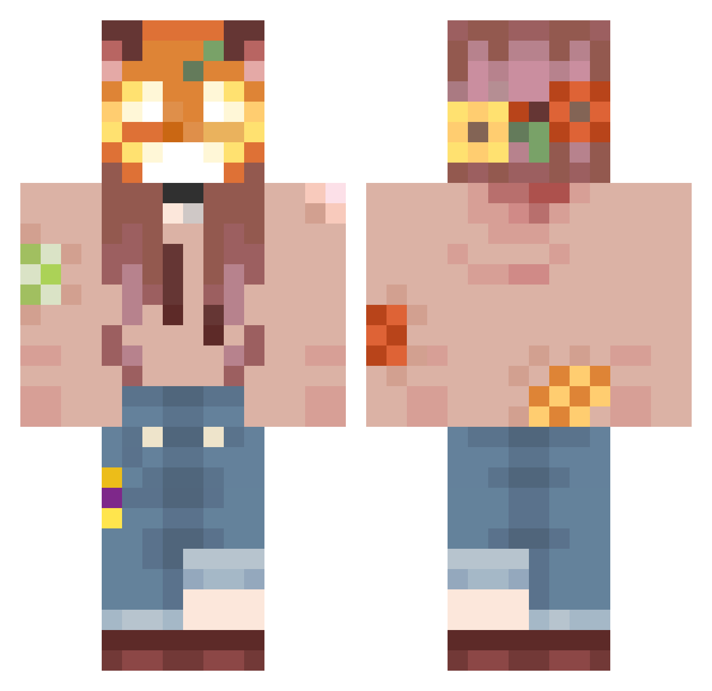 Kitkat_TheKitten Minecraft skin, front and back view