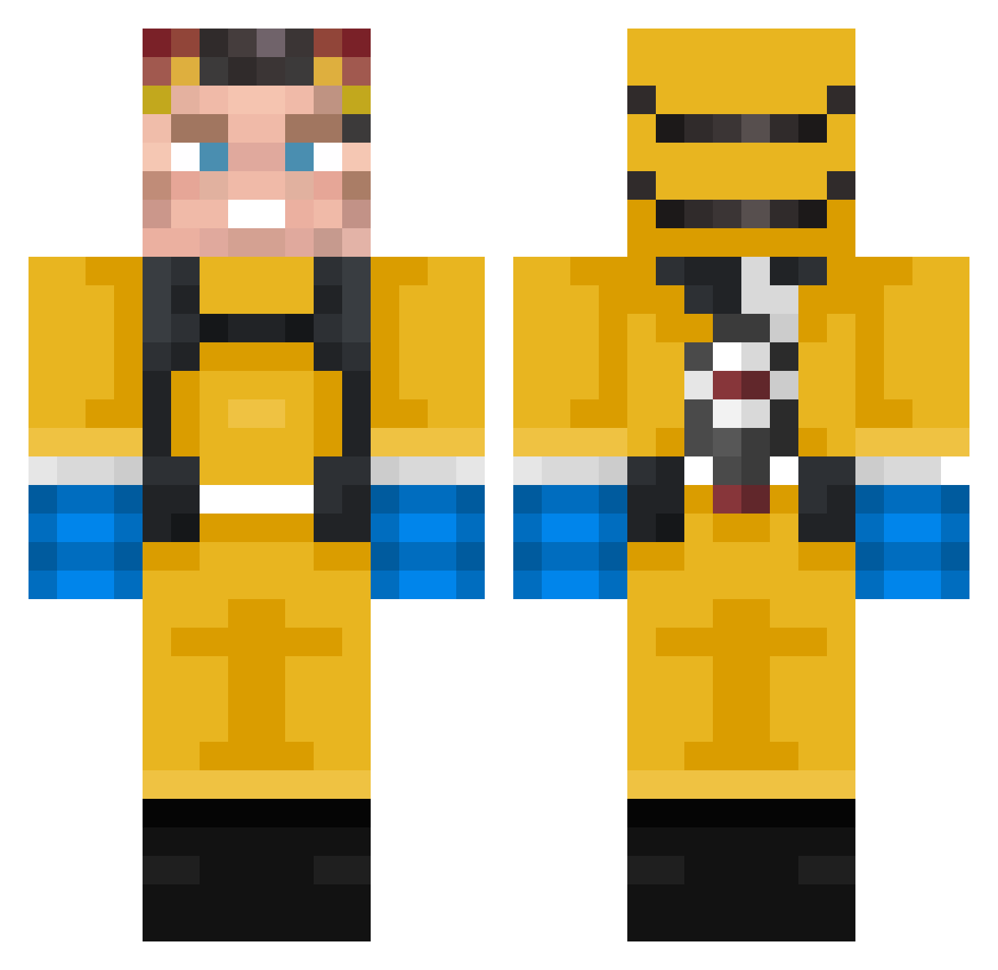 Thanos_6ix9ine Minecraft skin, front and back view