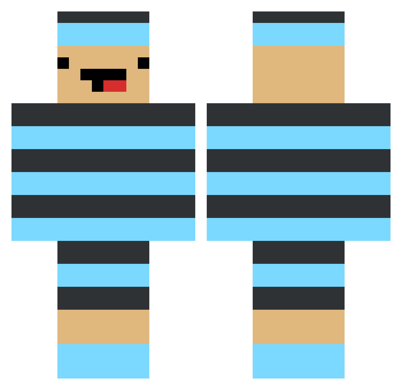 Emuril Minecraft skin, front and back view