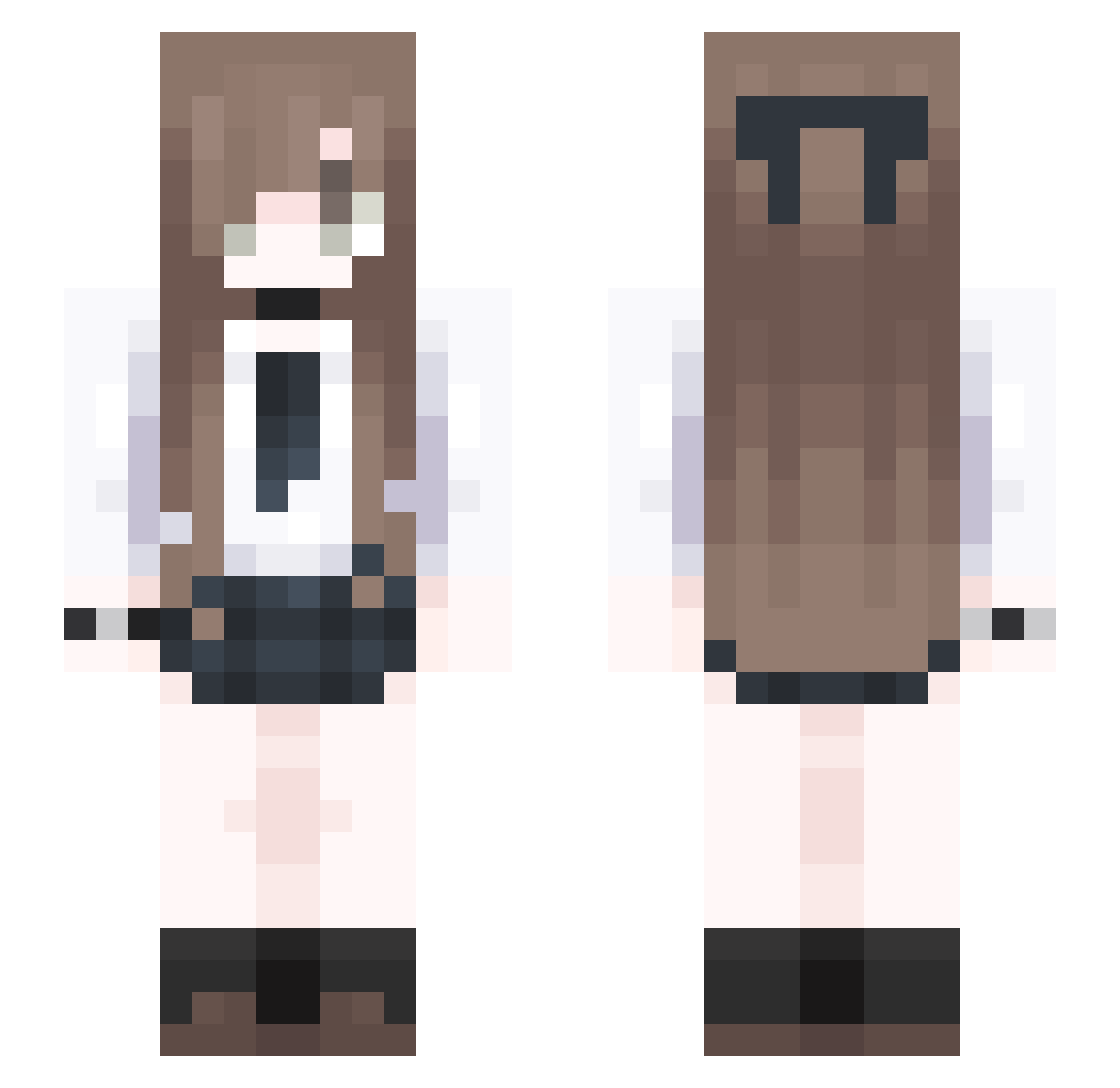 yumQAQ Minecraft skin, front and back view
