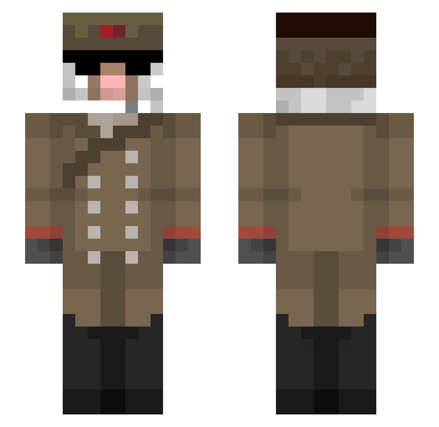 German_Idiot Minecraft skin, front and back view