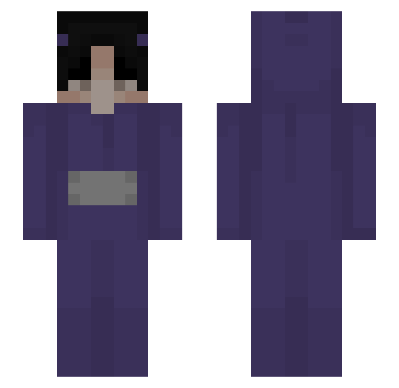 Hollow_x Minecraft skin, front and back view