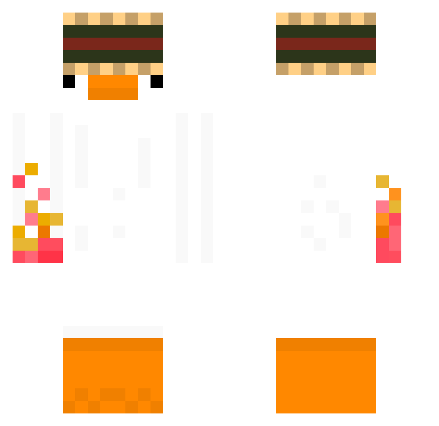 WestPilgrim Minecraft skin, front and back view
